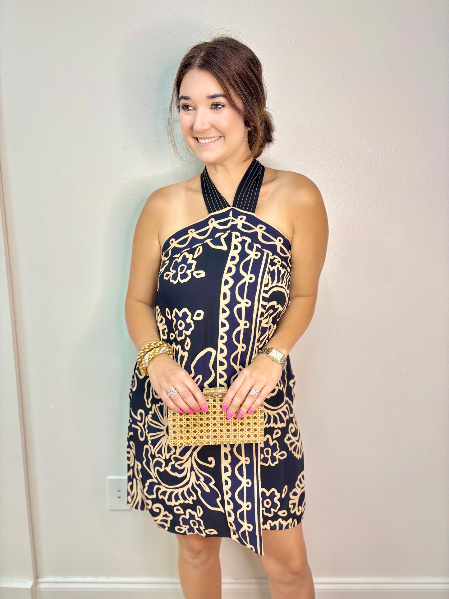 Bali Printed Halter Mini Dress