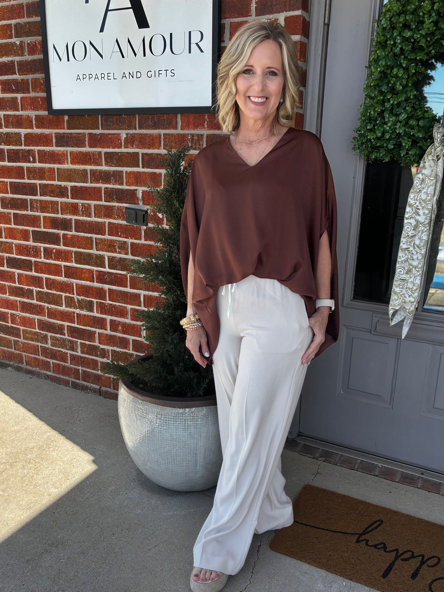 Cocoa Flowy Elastic Top