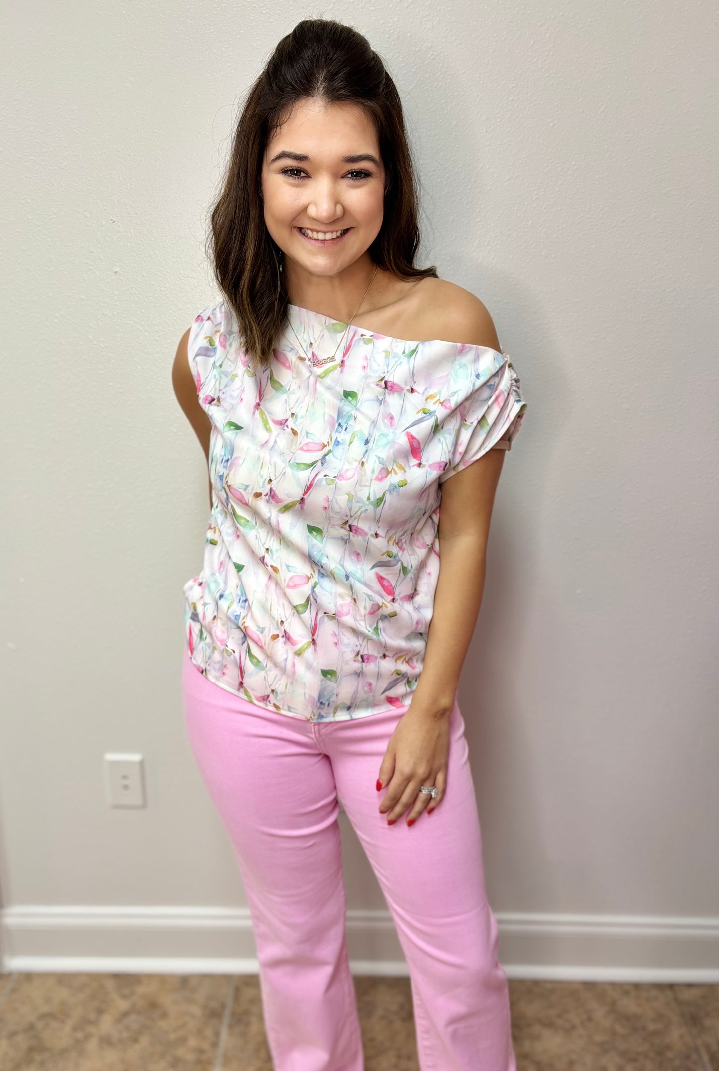 Lily Satin Asymmetric Top