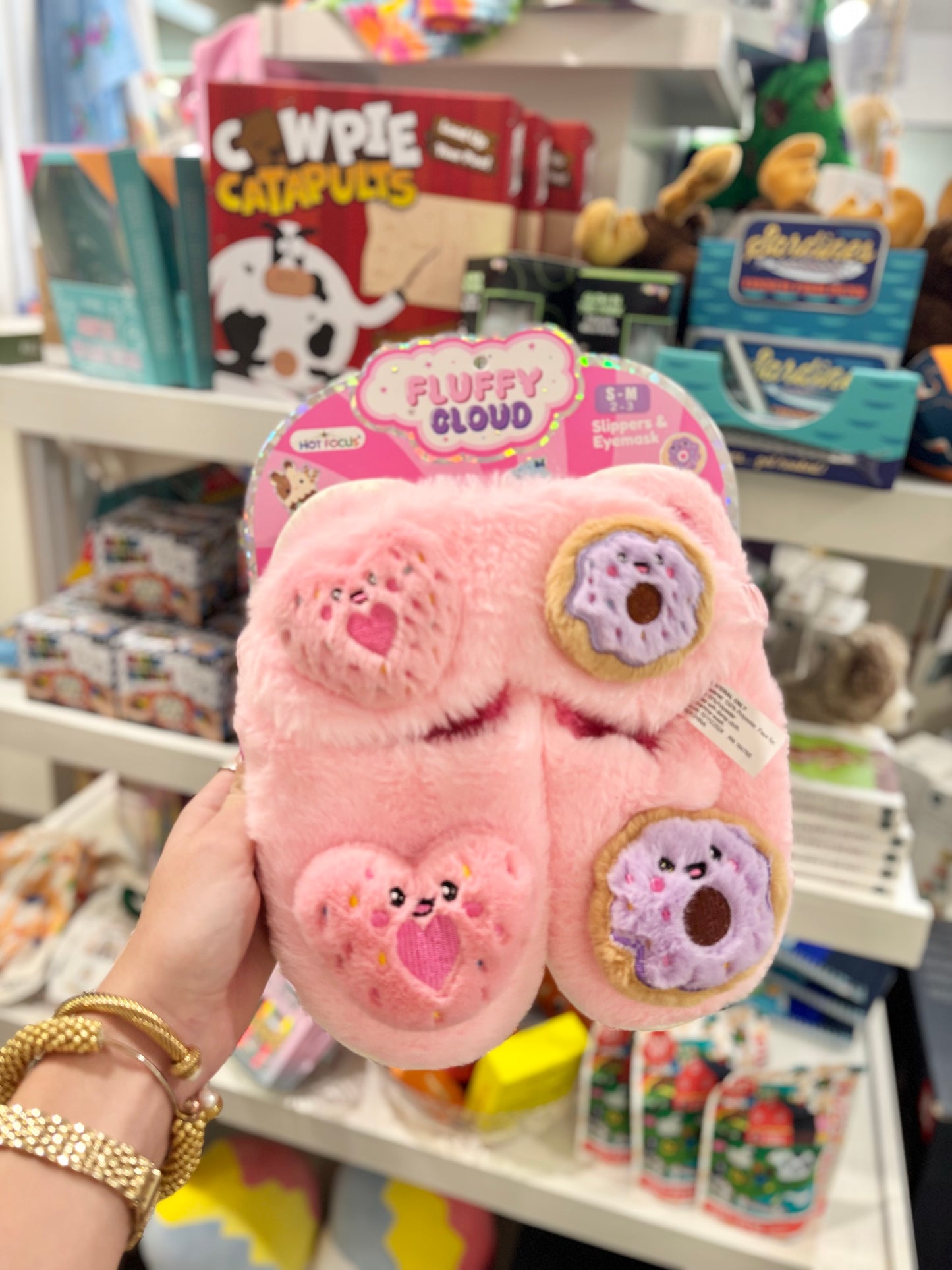 Sweet Fluffy Cloud Slippers and Eye Mask