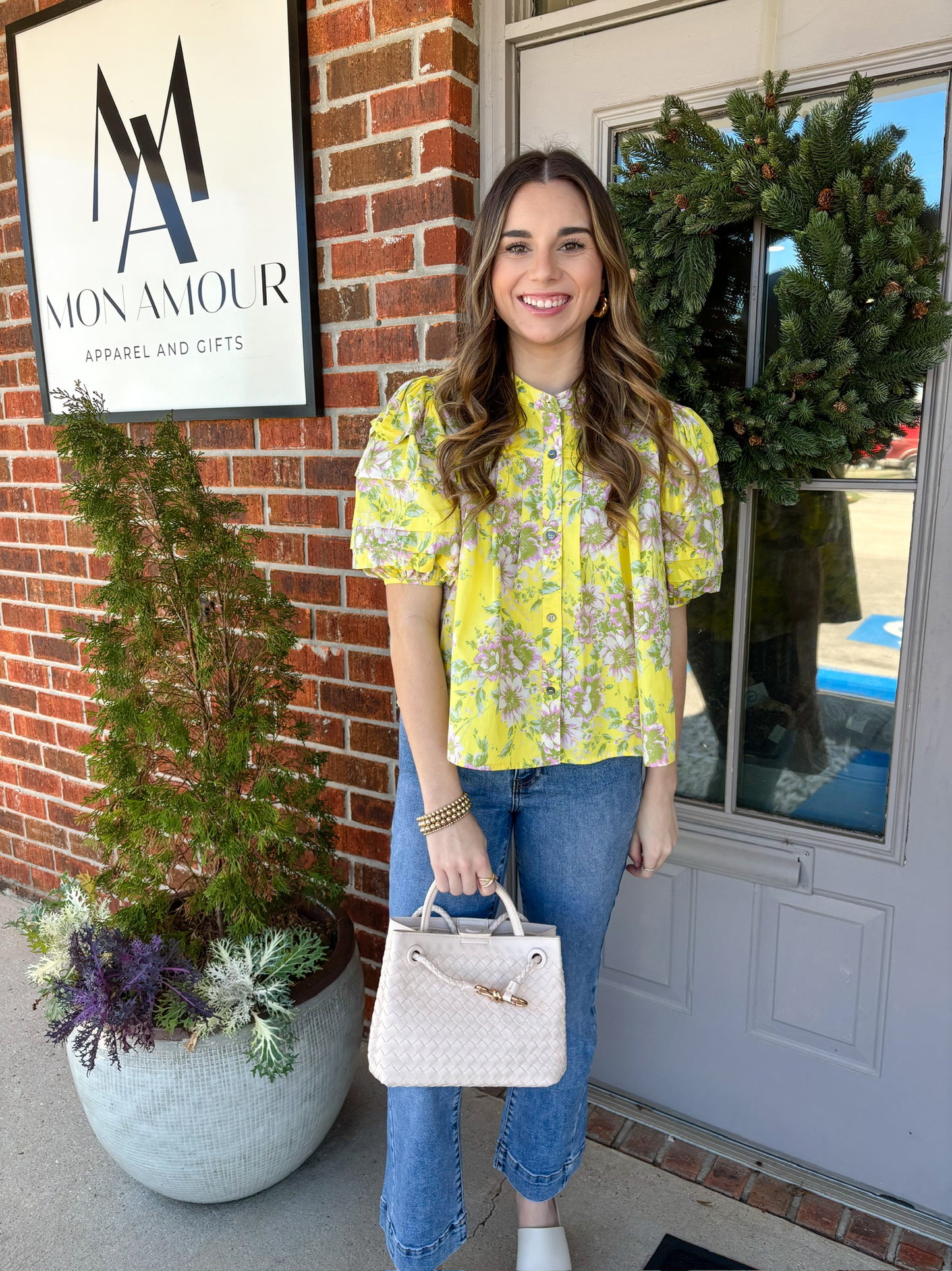 Lara Yellow Floral Top