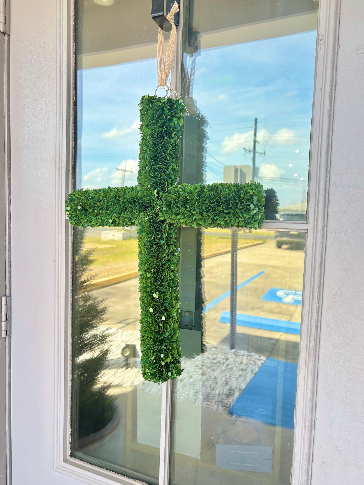 Boxwood Cross Door Hanger