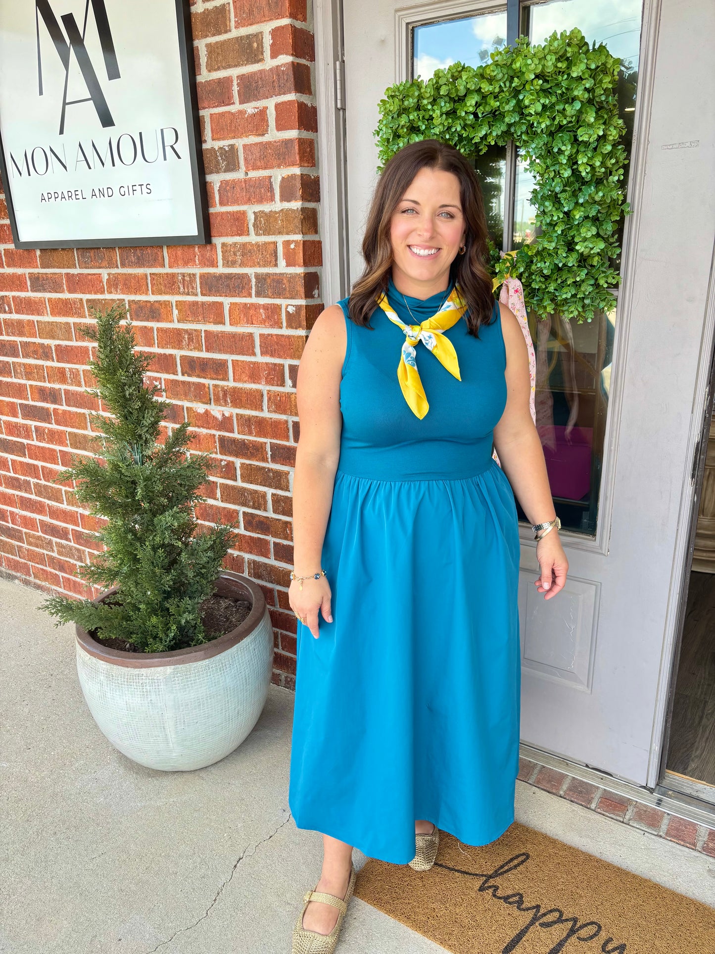 The Capri Teal Dress