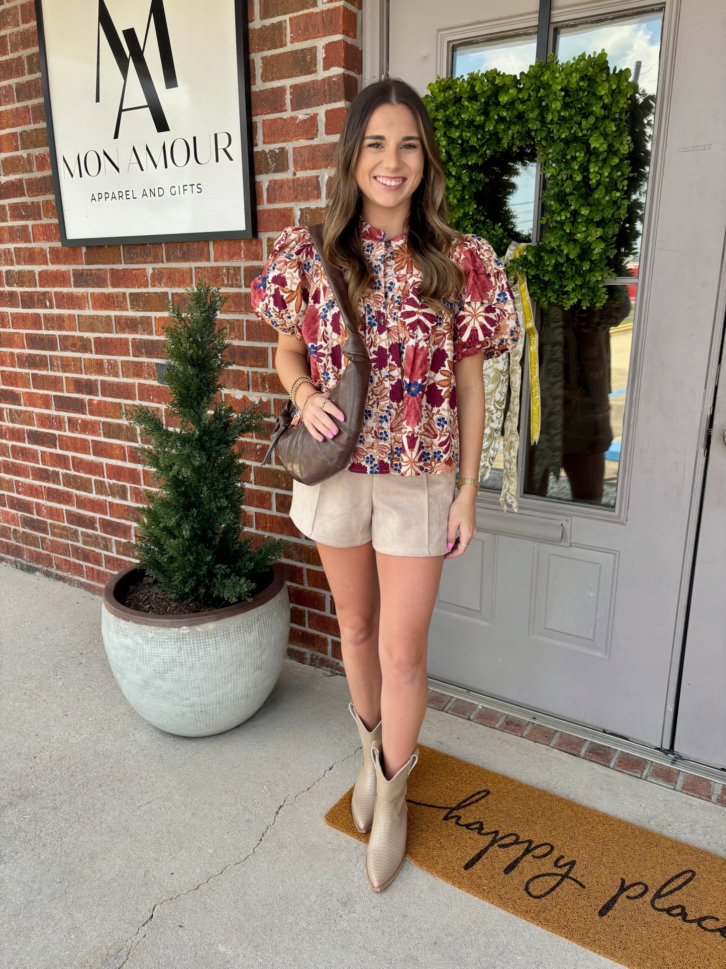 Riely Rust Floral Blouse