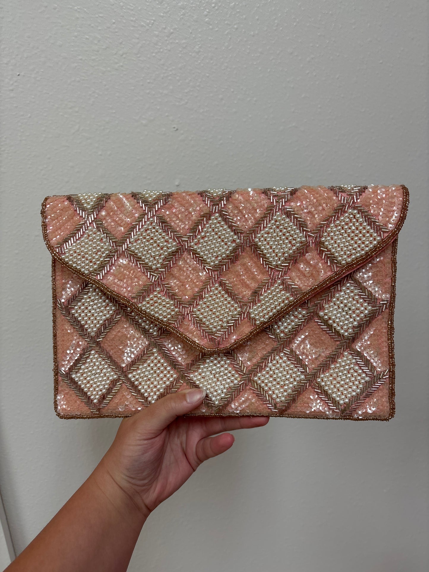 Diamond Pearl and Pink Clutch