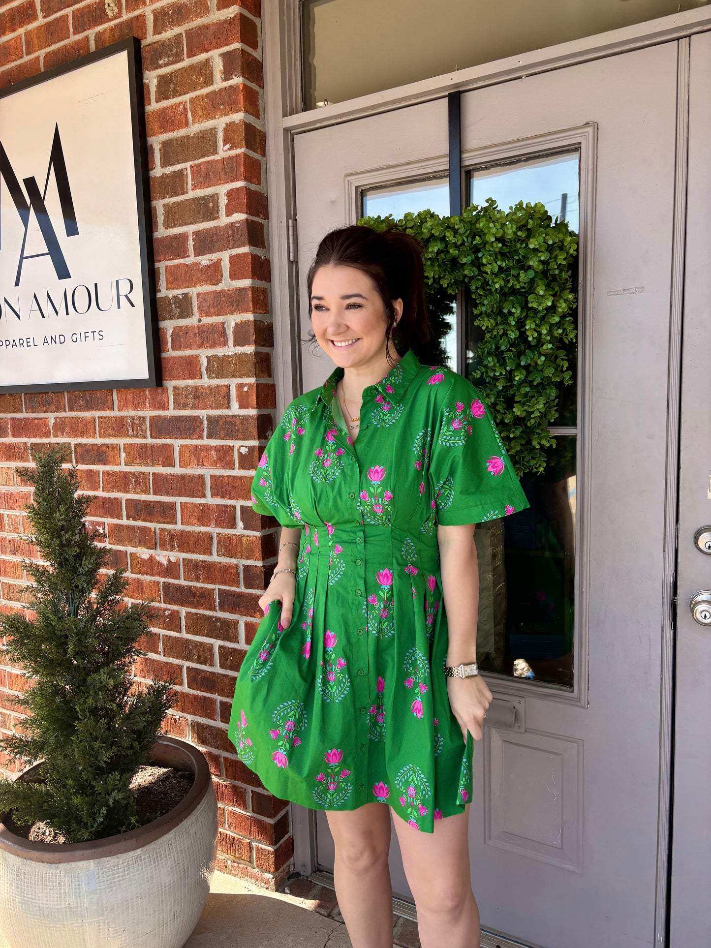 Saura Button Down Mini Dress