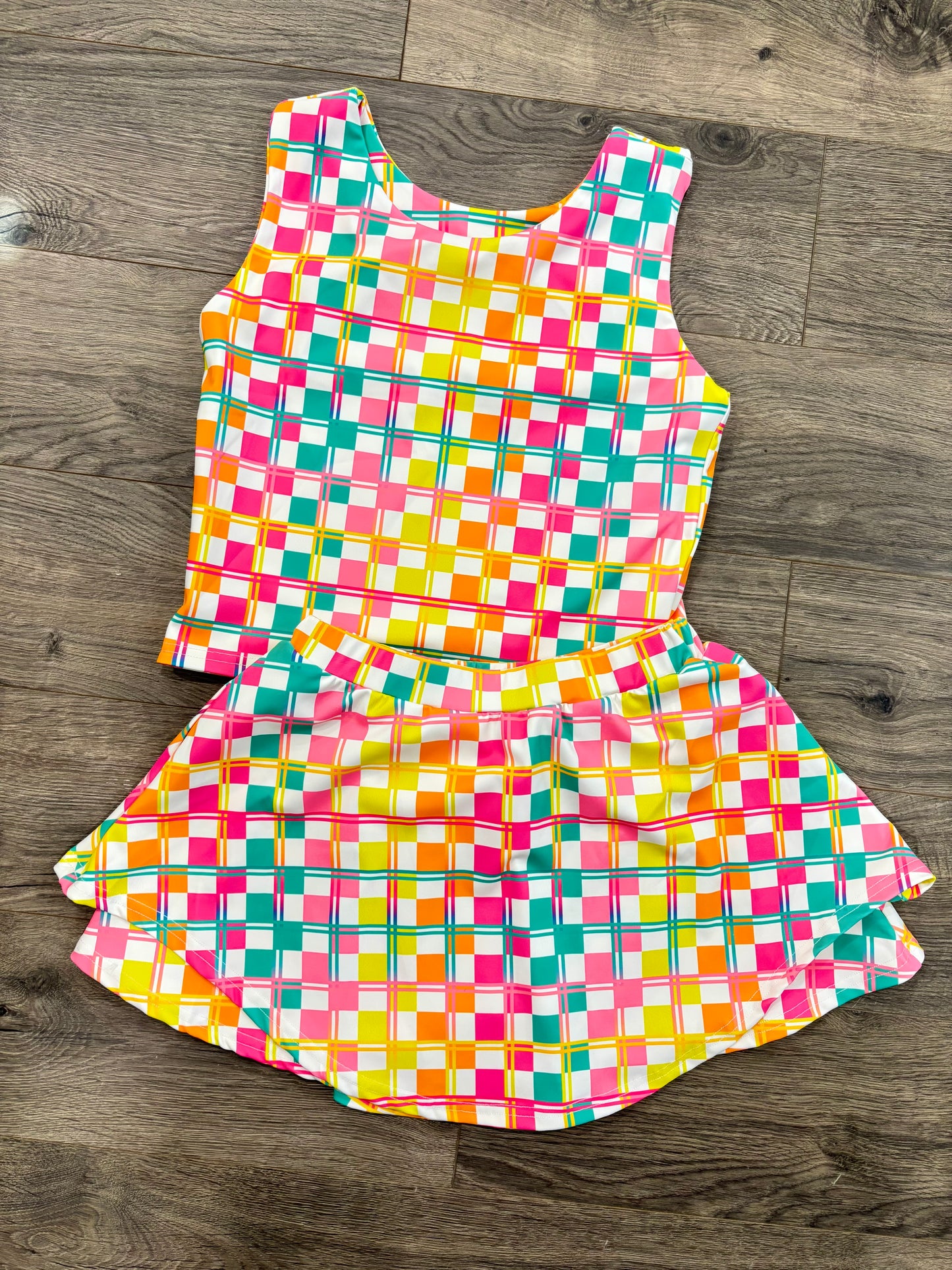 Geometric Athletic Skirt Set