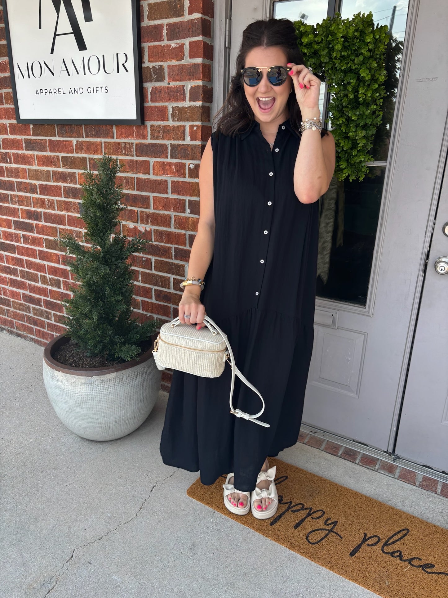Lindy Linen Black Midi