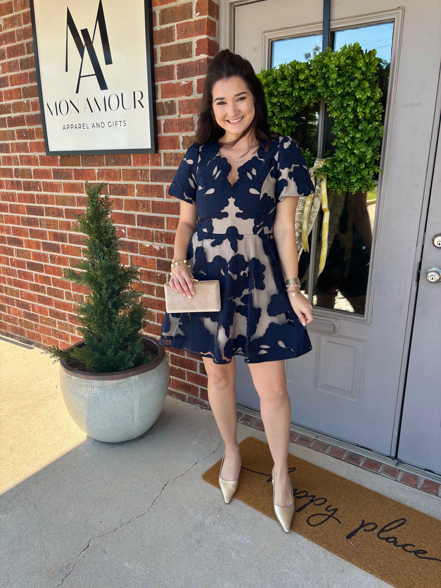 Agnes Embroidered Puff Sleeve Dress