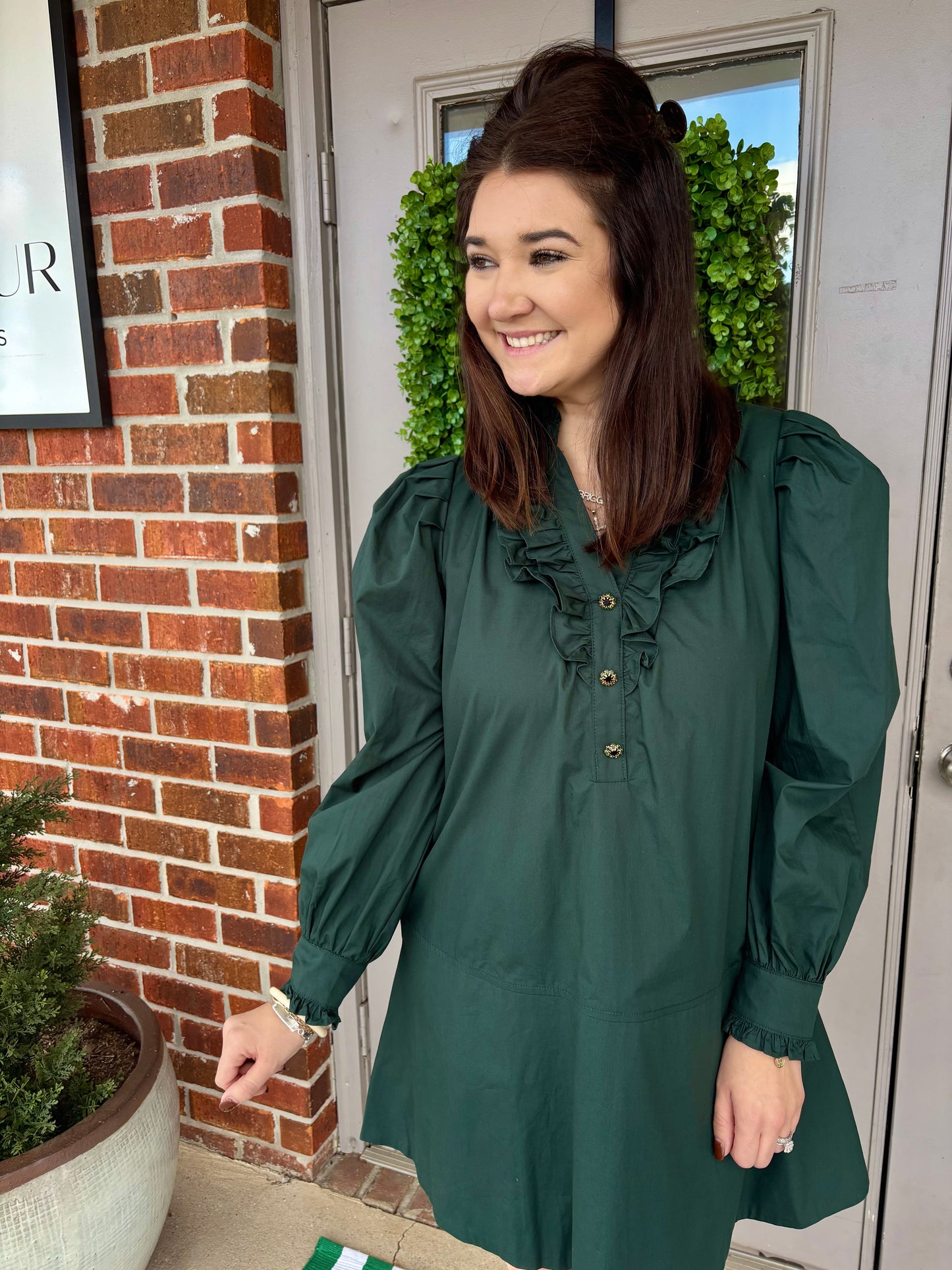 Emma Embellished Button Detail Dress