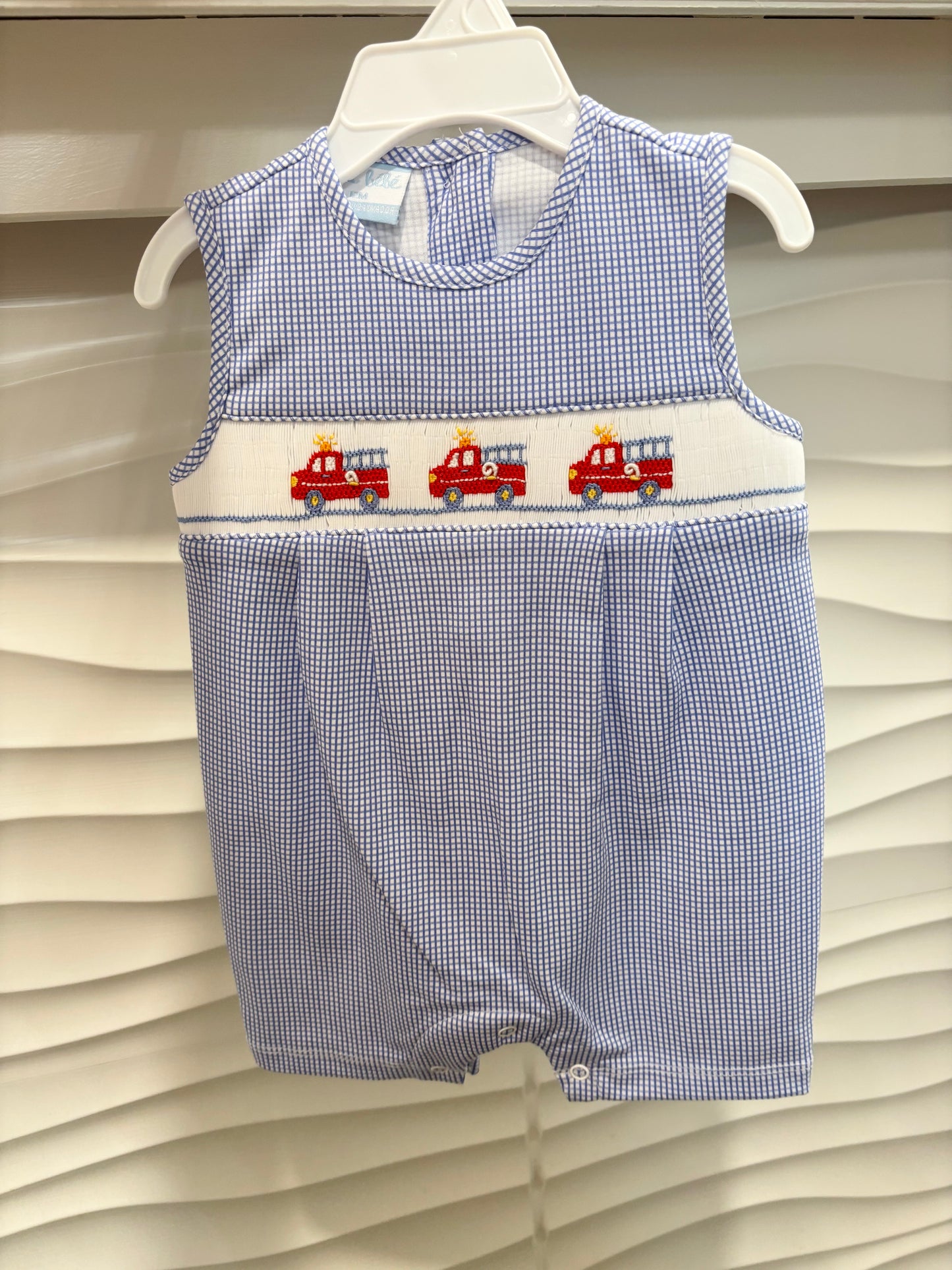 Gingham Firetruck Jon Jon