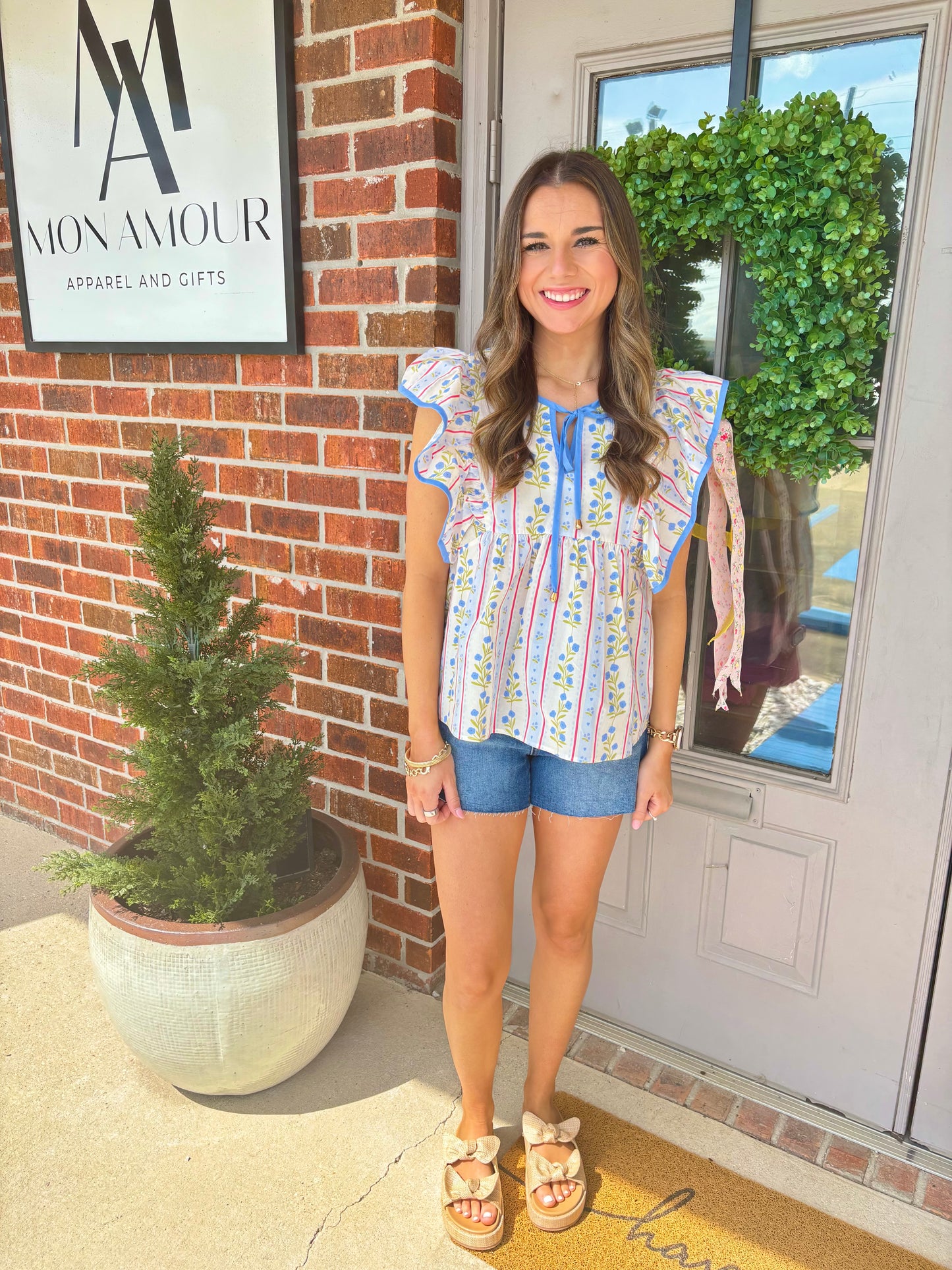 Red, White, and Bloom Top