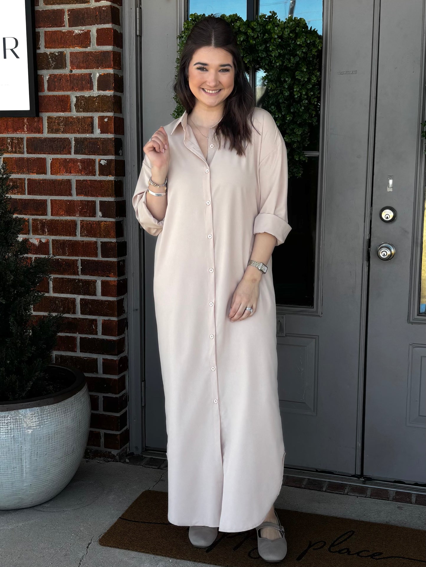 Natural Estelle Shawl Dress