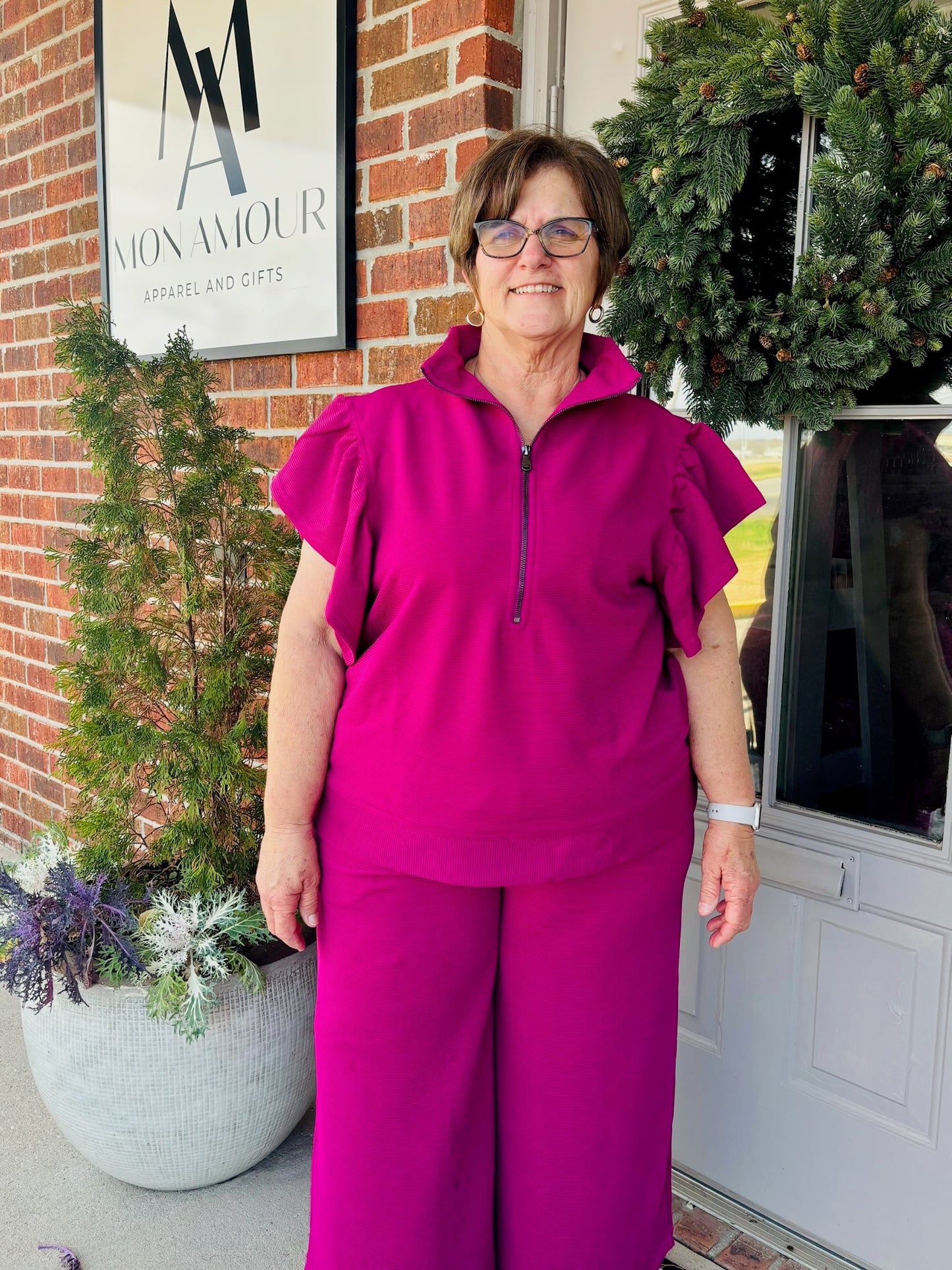 Plus Size Mackenzie Magenta Set