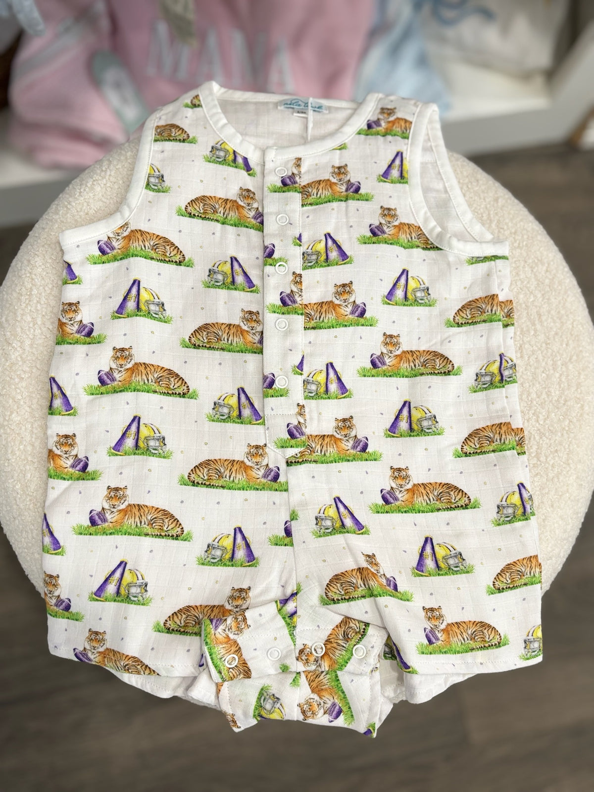 Mascot Mania in Louisiana Organic Muslin Shortall