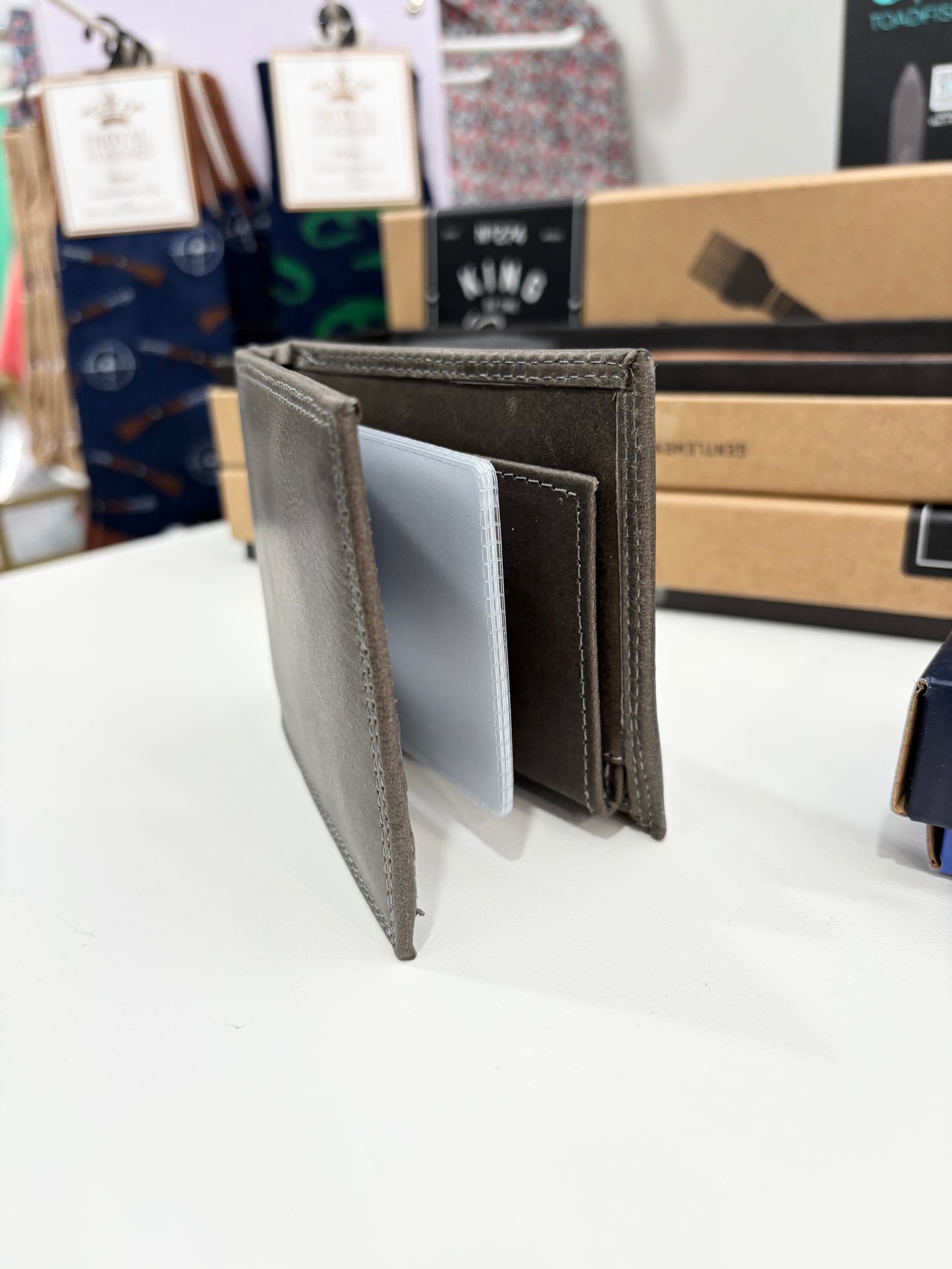 Grey Bi-Fold Passcase Wallet