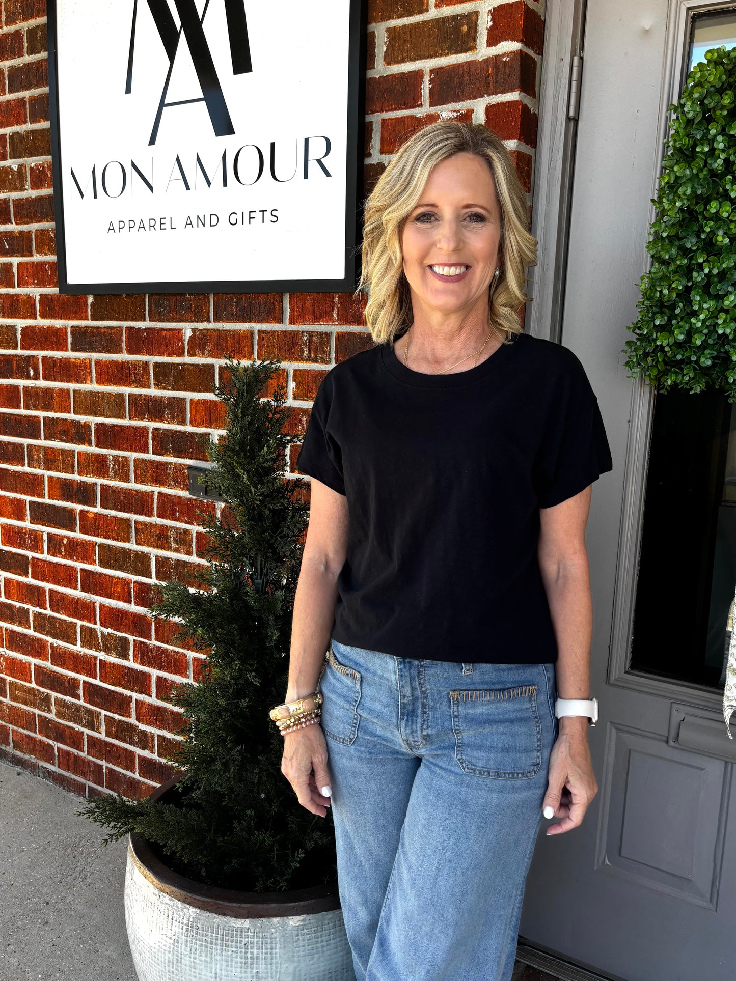 Black Modern Slub Tee