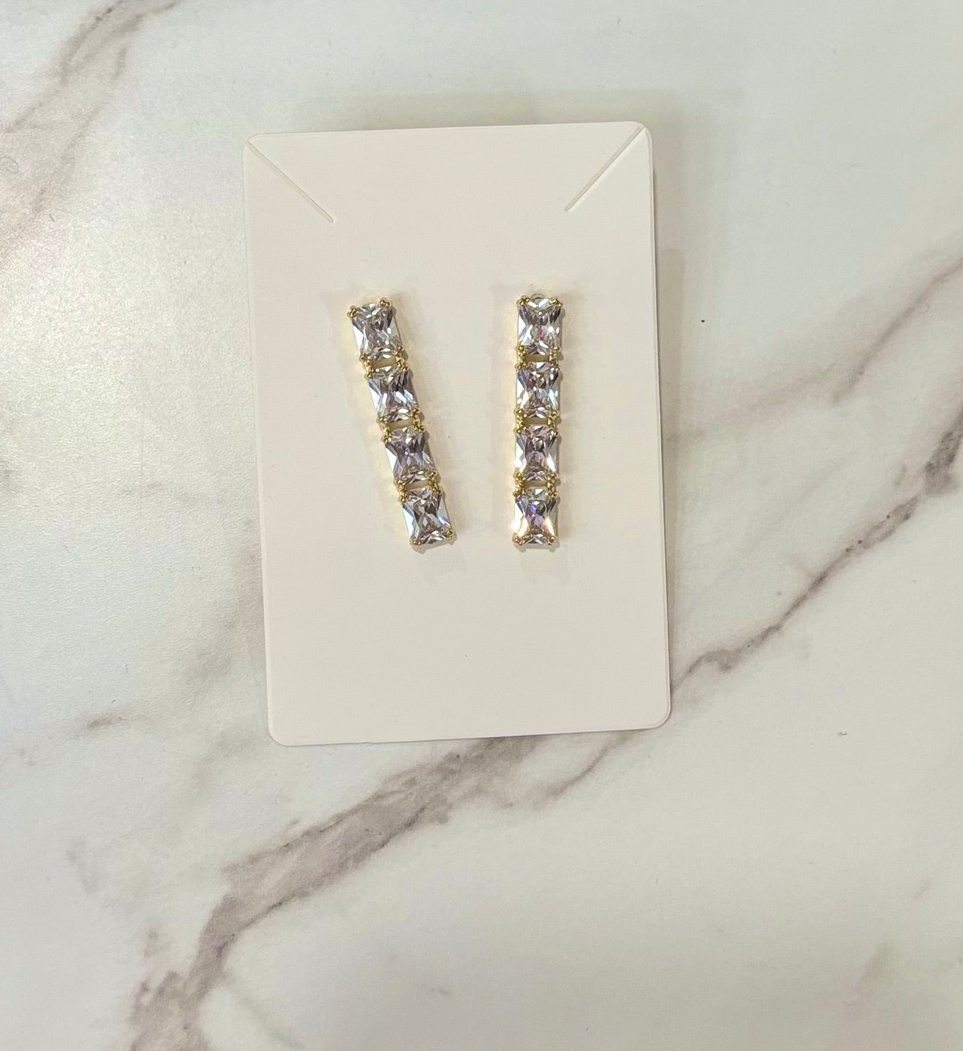 Stone Cluster Drop Earrings