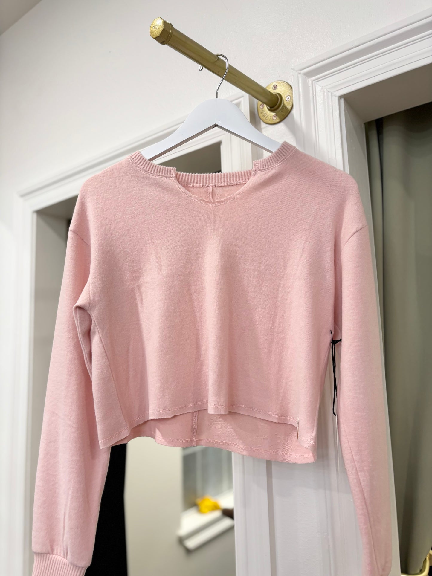 Hacci Jersey Keyhole Crop Pullover