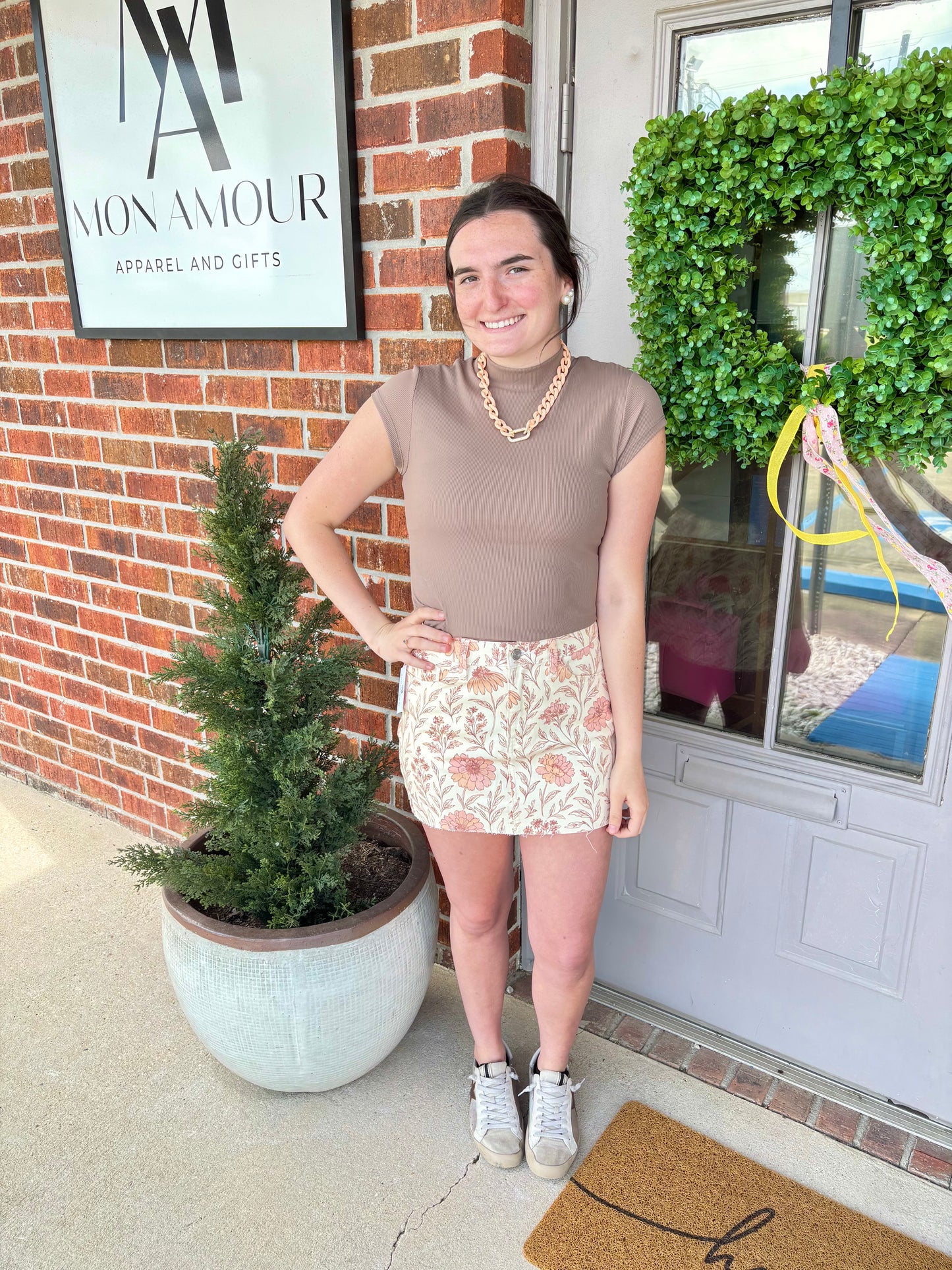 Clay Taupe Mock Top