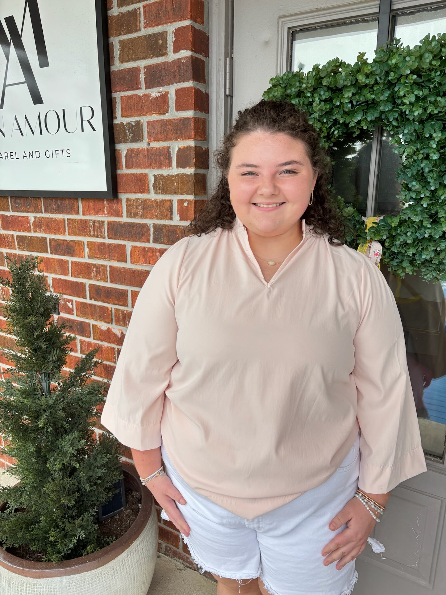 Blushing Belle Blouse in Plus