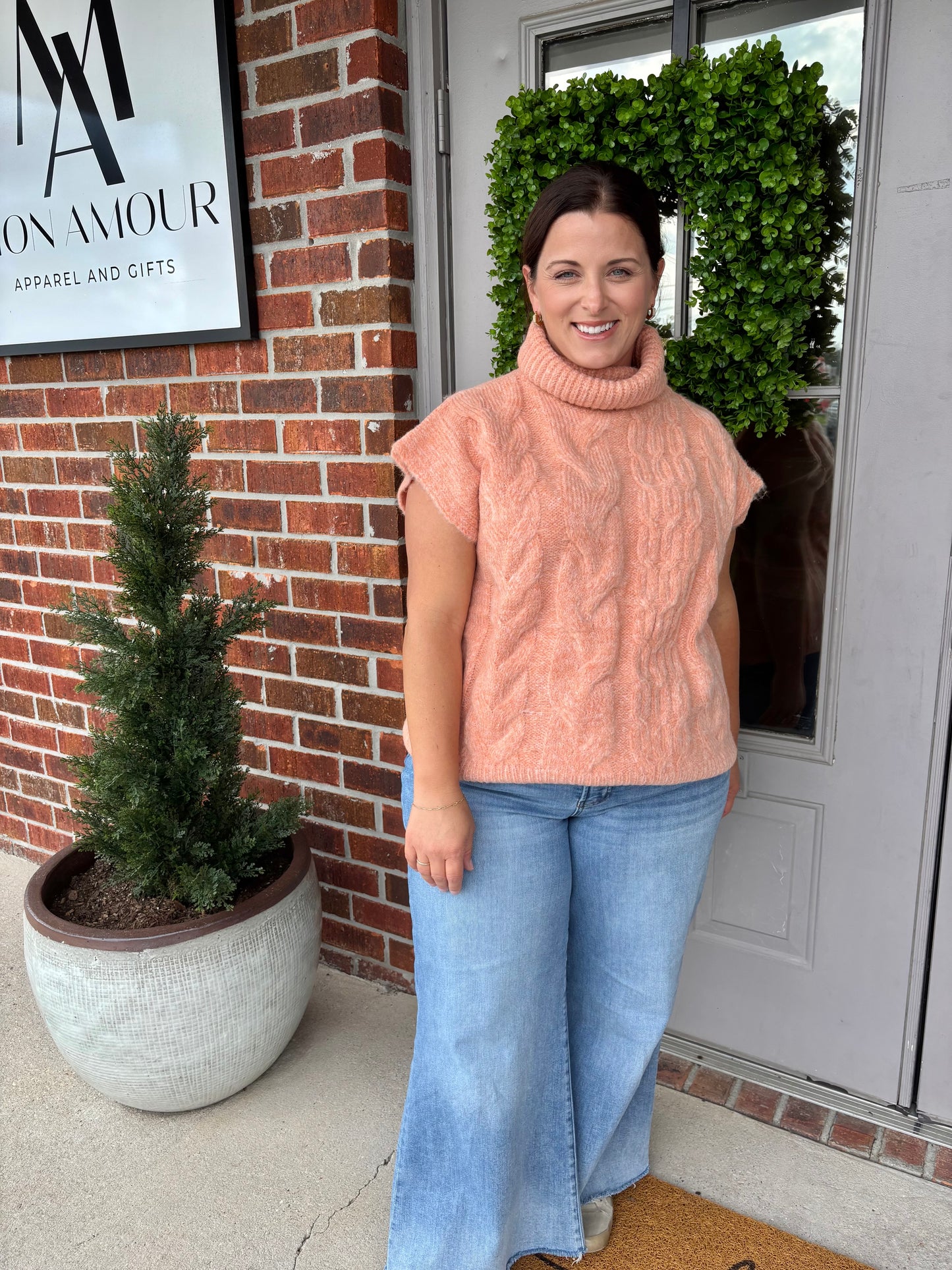 Drop Shoulder Turtleneck Vest