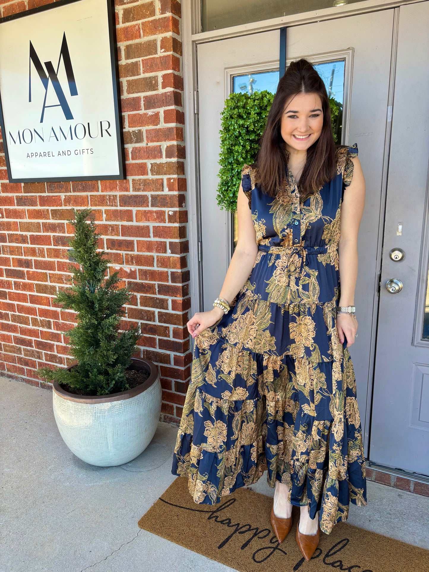 Nallah Navy Maxi Dress