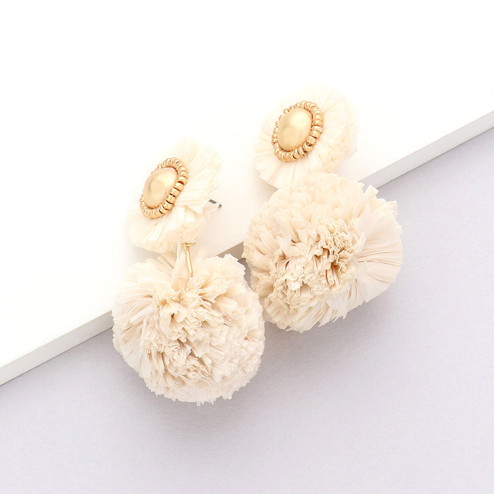 Raffia Ball Earring