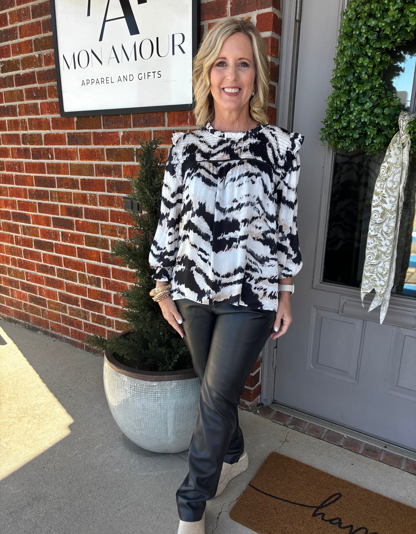 Black Mixed Media Blouse