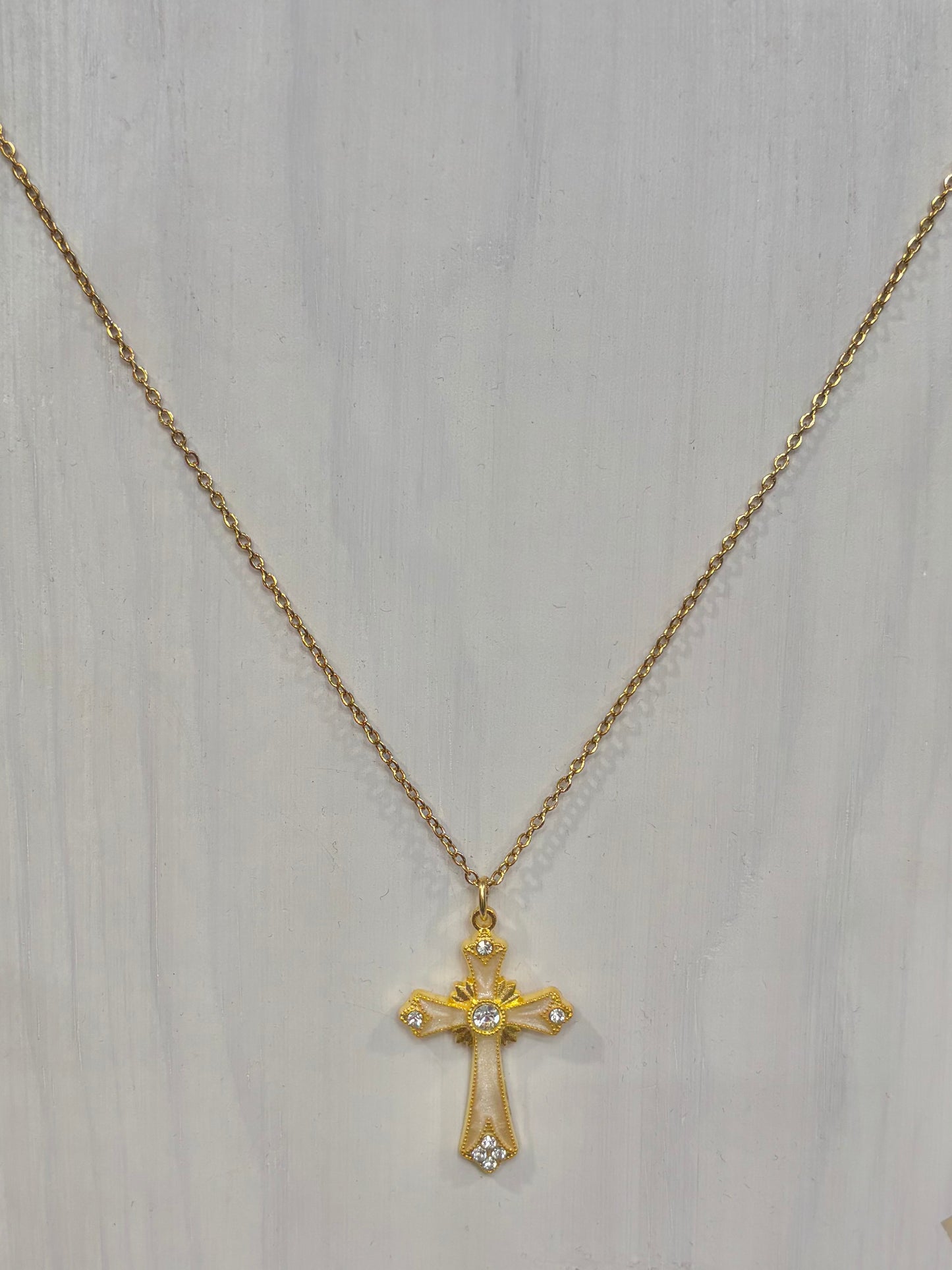 Pearl White Inlay Cross