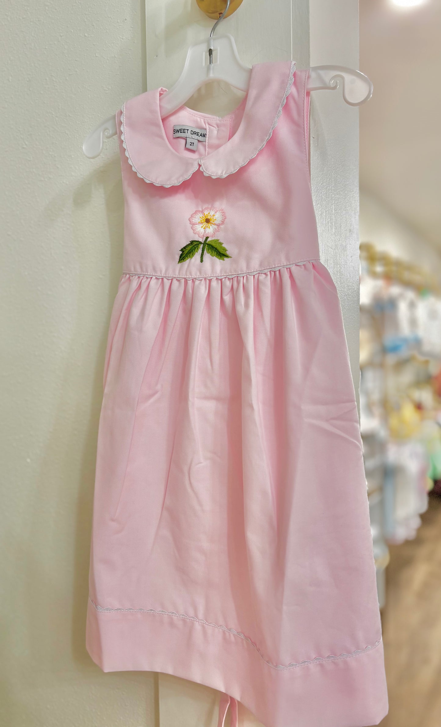 Cherokee Rose Embroidered Pink Dress