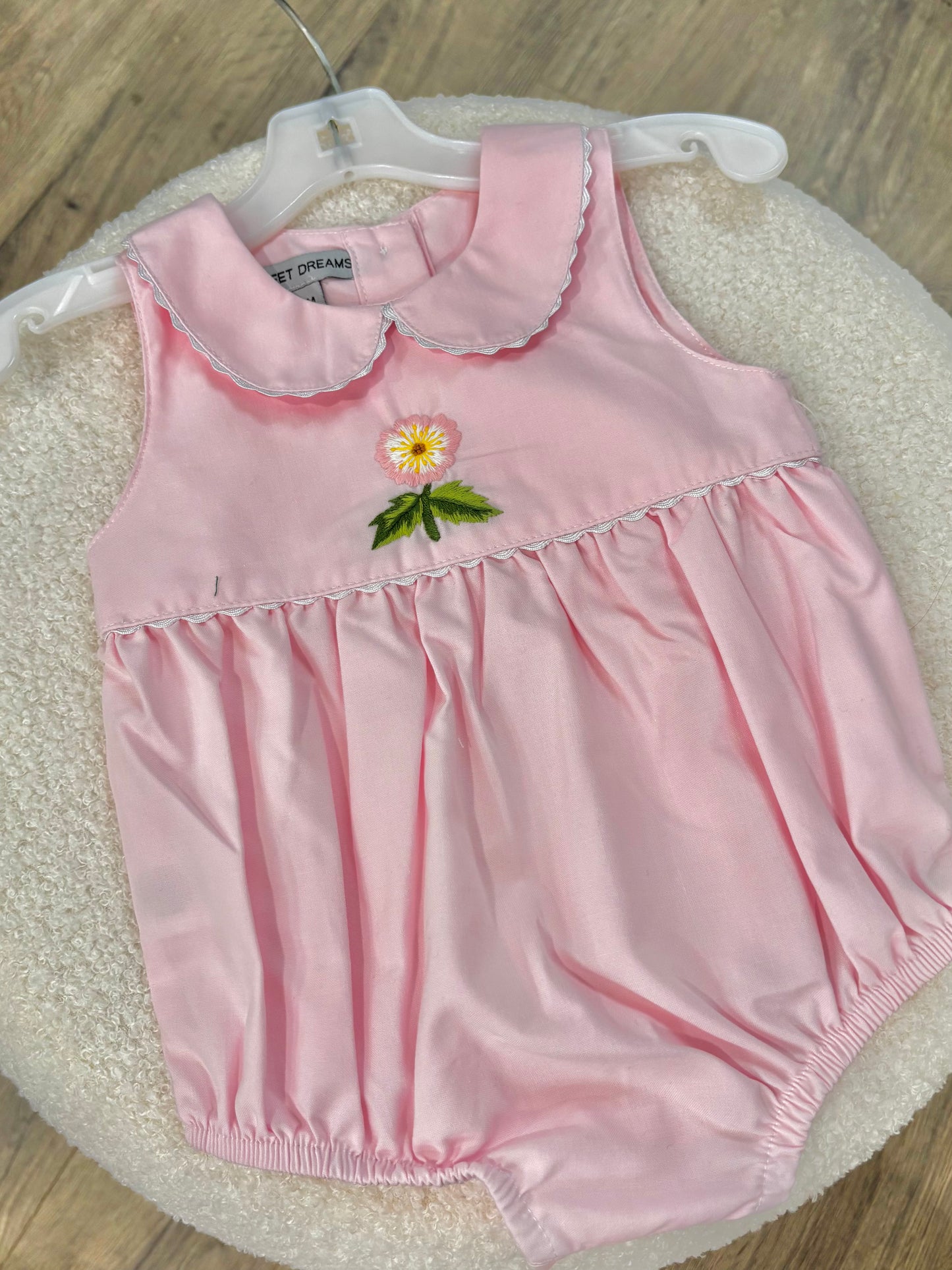 Cherokee Rose Embroidered Pink Bubble
