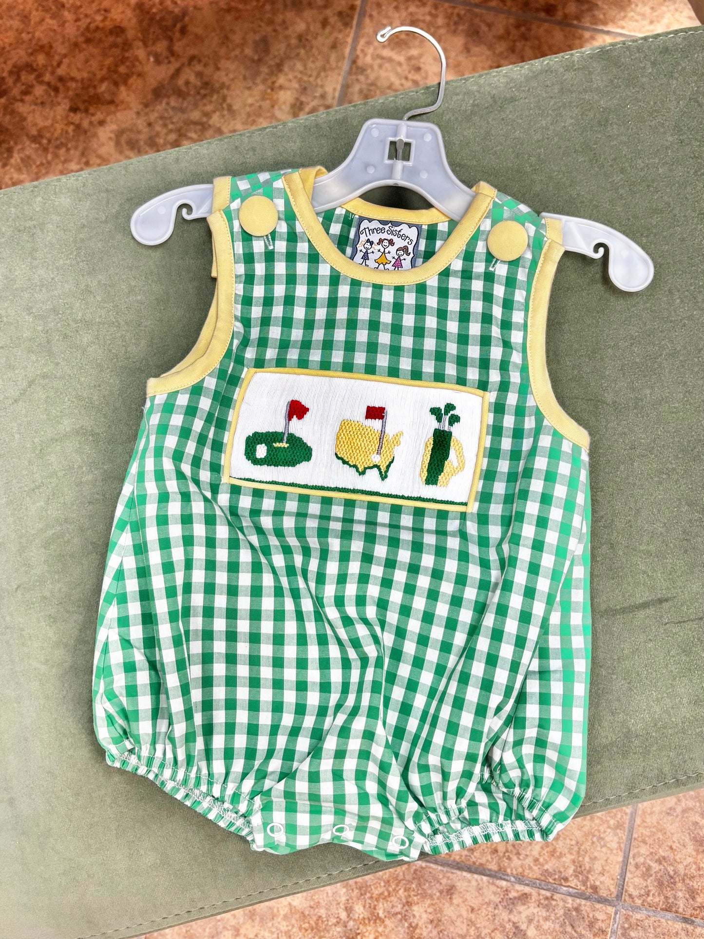 Golf Smocked Boys Bubble