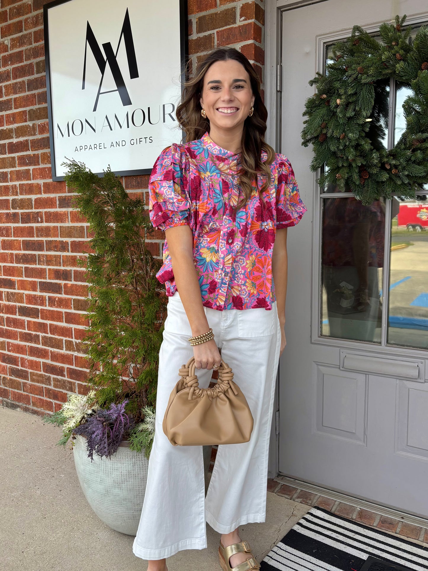 Courtney Crop White Wide Leg Jean