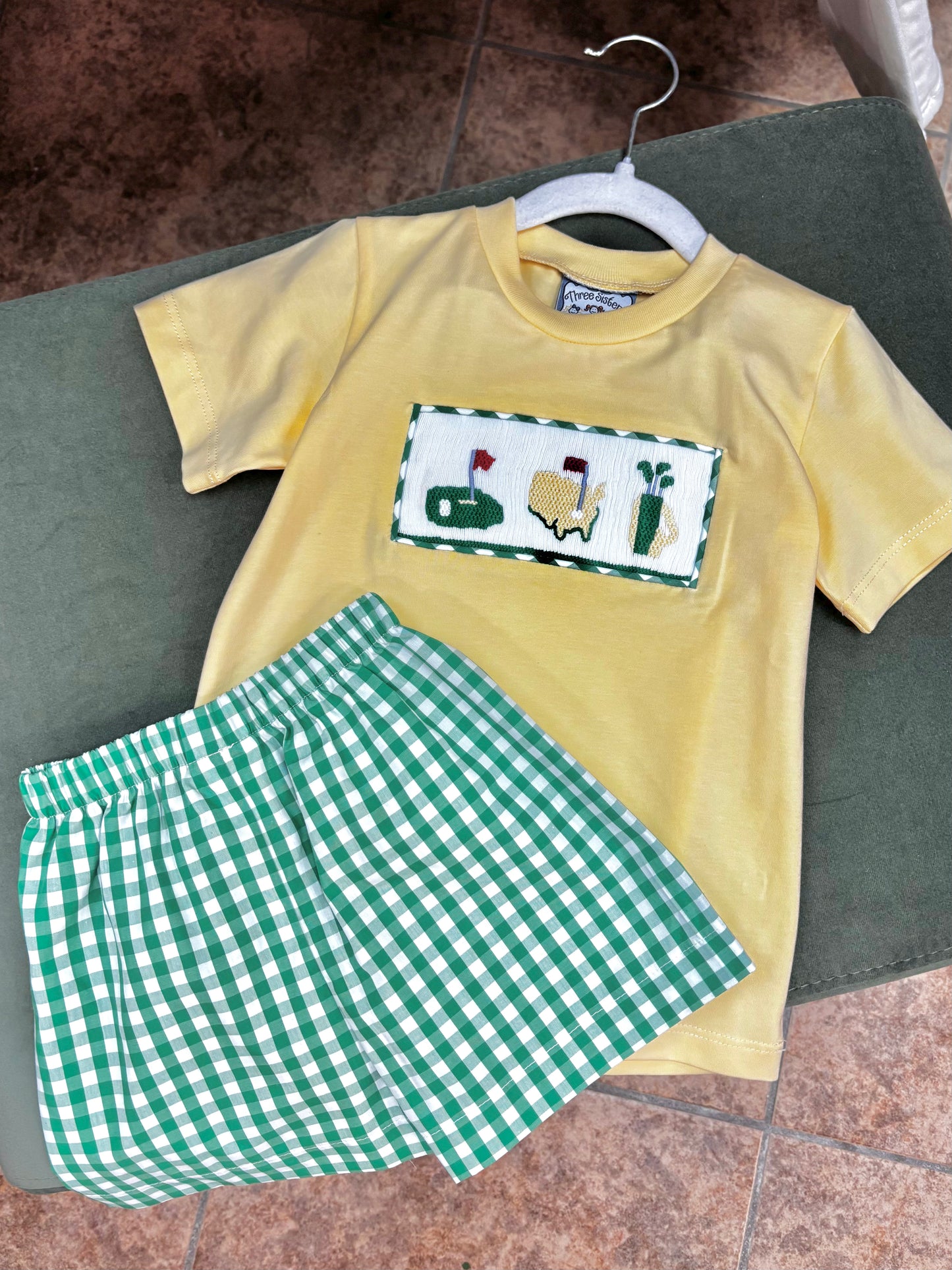 Golf Smocked Boys Short Set