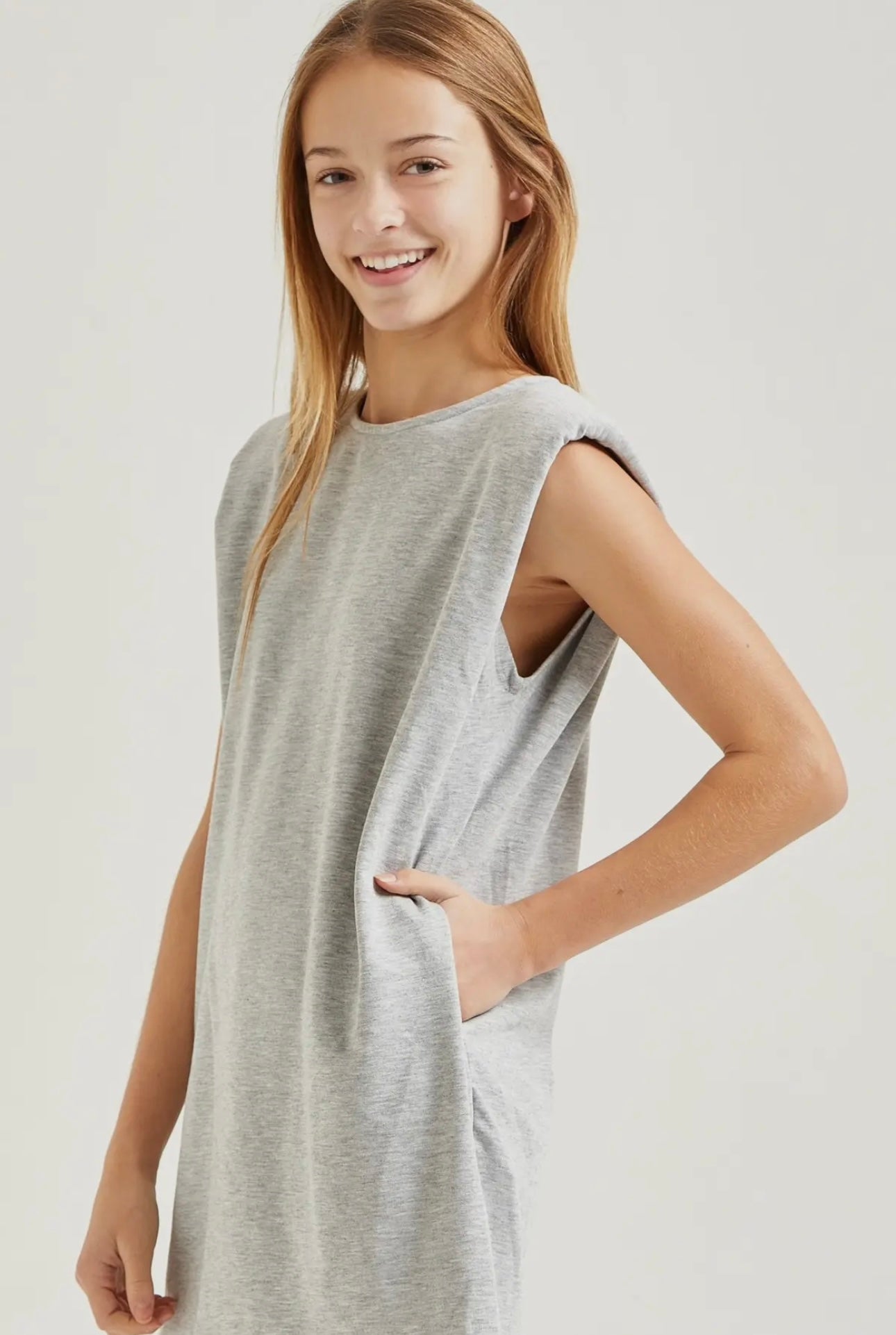 Tween Shoulder Pad Tunic Dress