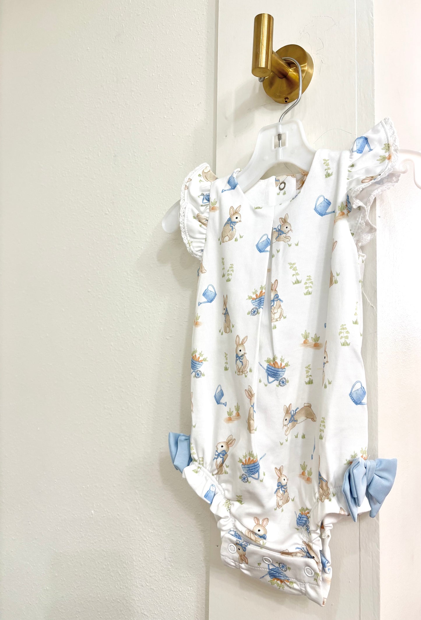 Bunny's Garden Printed Bubble with Ruffles & Bows