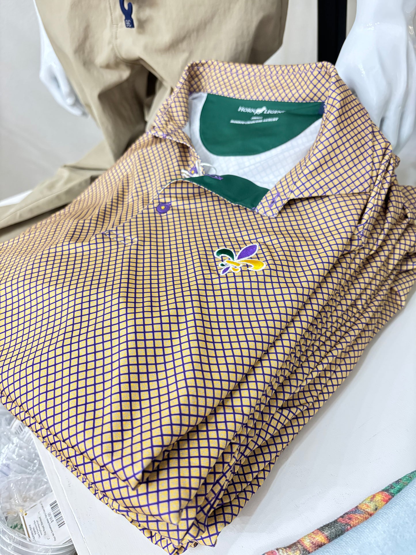 Mardi Gras Gold Mosaic Polo