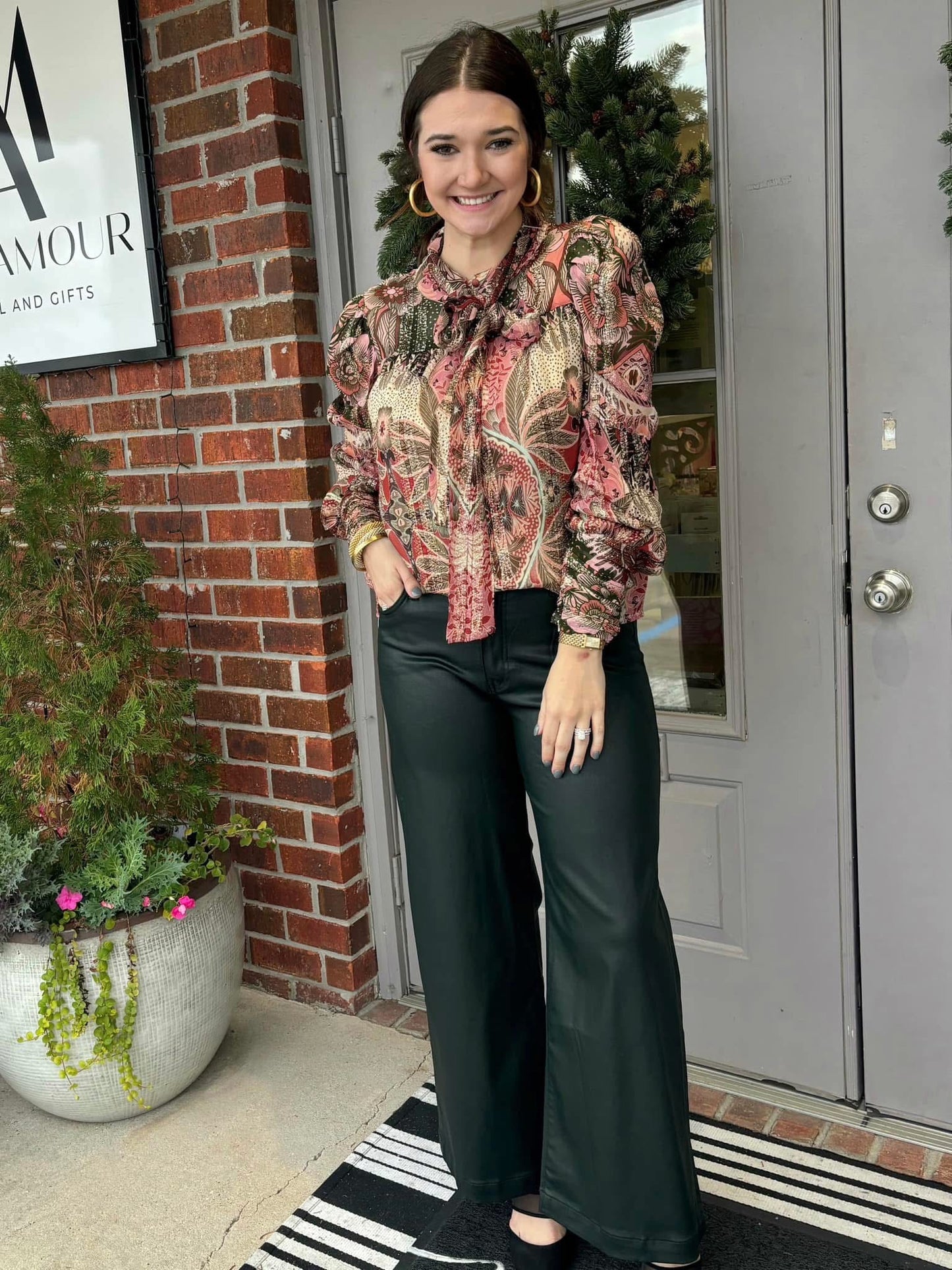 Meg High Rise Fab Ab Wide Leg Evergreen