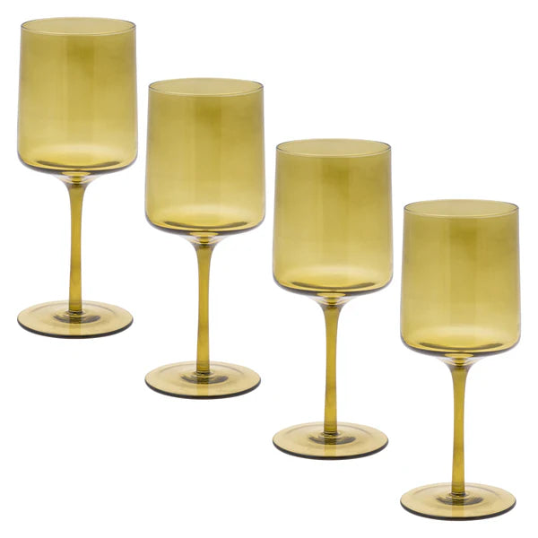 Olive Mid Century Wine Glasses