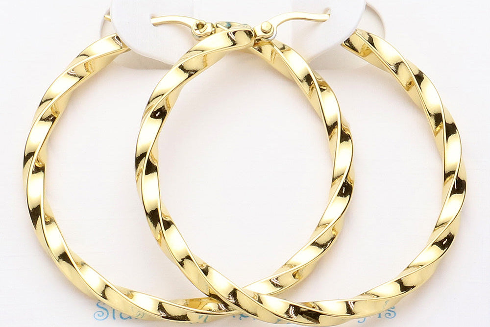 Pin Catch Hoop Earrings
