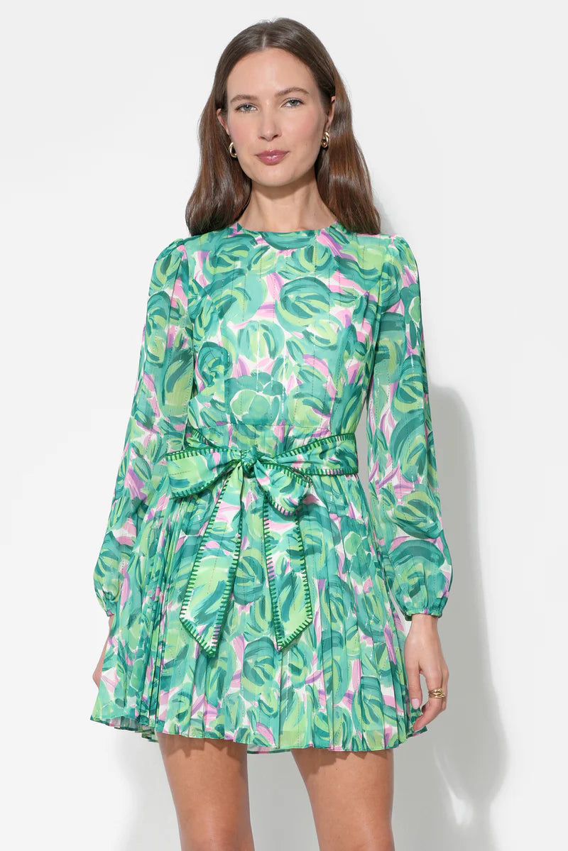 Rylee Pleated Long Sleeve Mini Dress