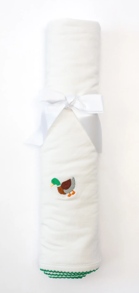 Mallard Embroidered Pip Blanket