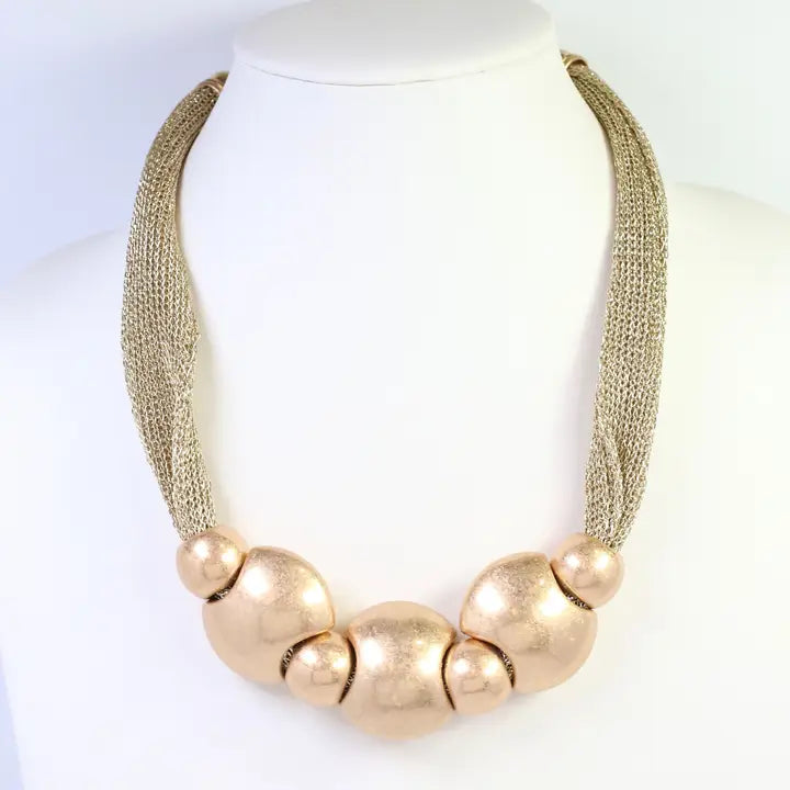 Worn Gold Woodstock Necklace