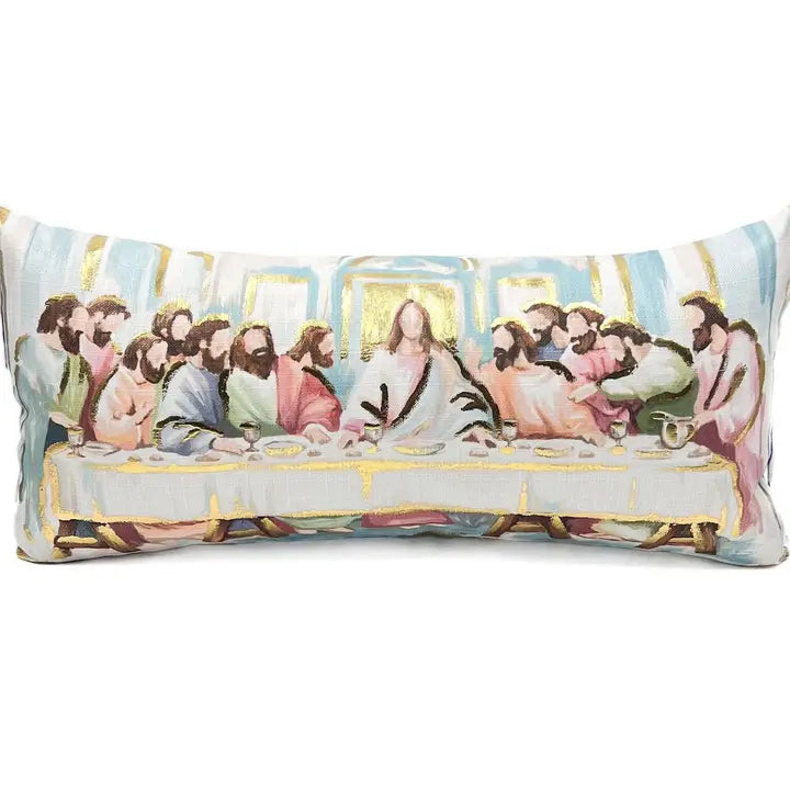 The Lord's Supper Gold Foil Pillow