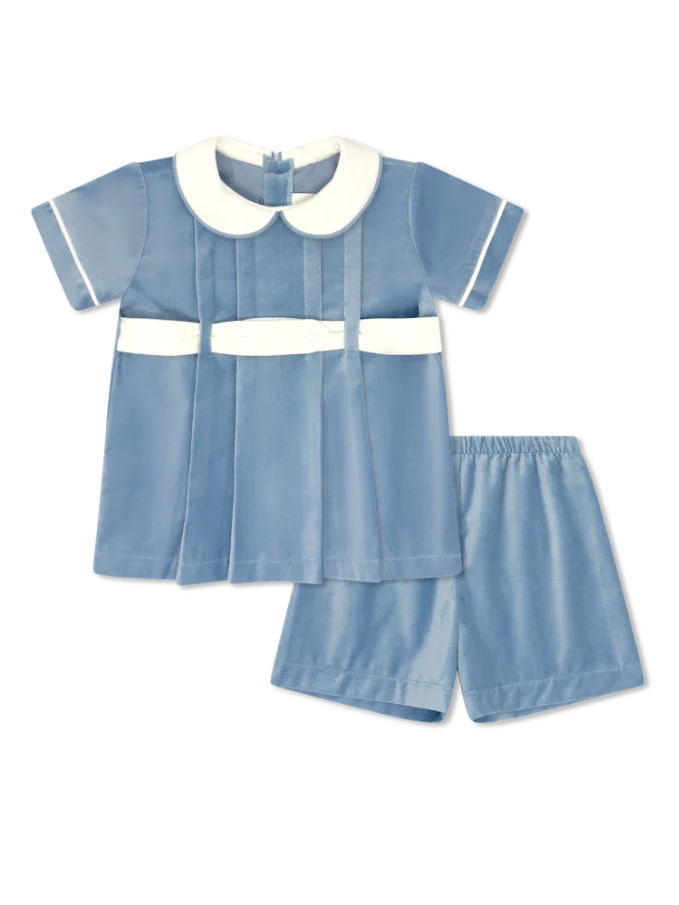 Benton Bloomer/Short Set- Beaufort Blue Velvet