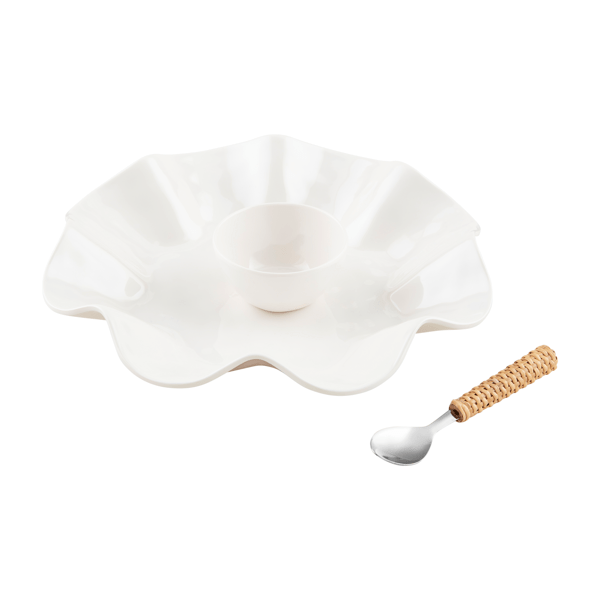 Ruffled Melamine Chip & Dip Set