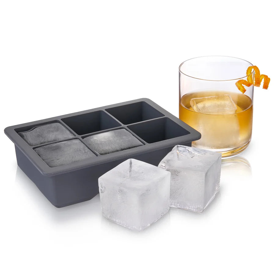 Viski Glacier Whiskey Ice Cube Tray with Lid in Grey