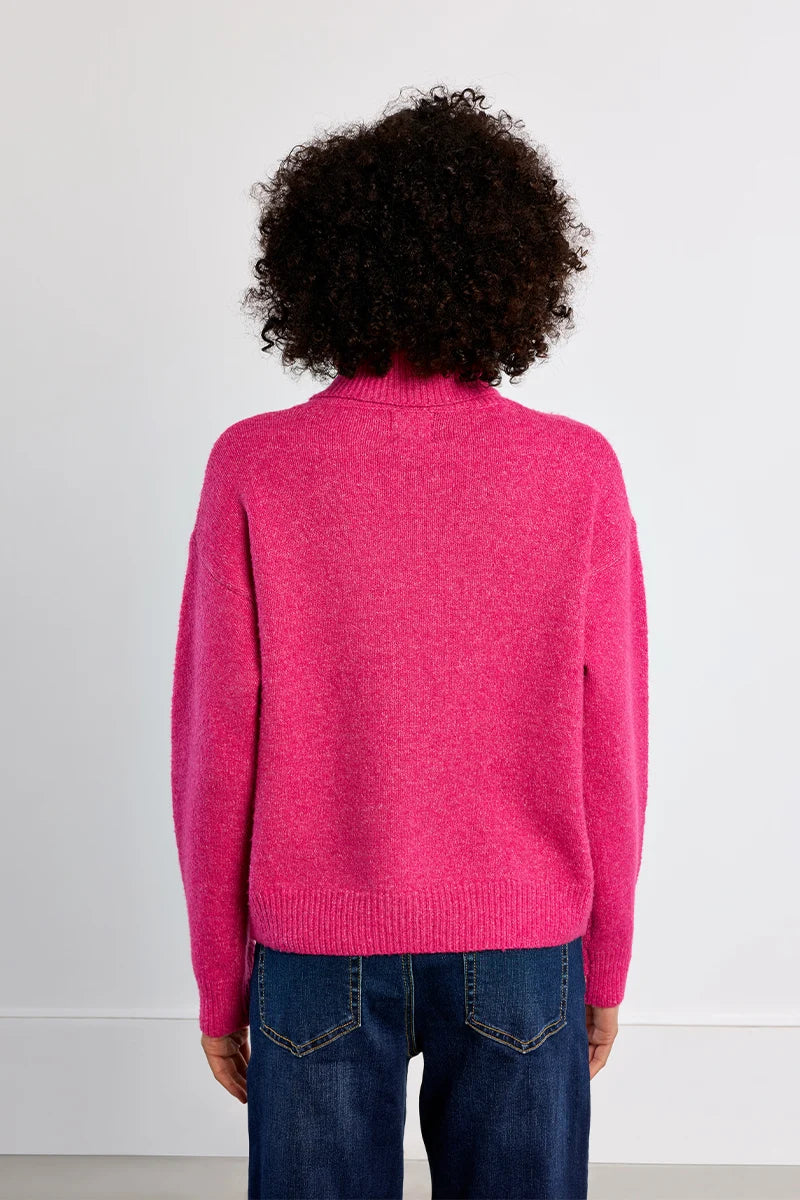 Fuchsia Turtleneck Sweater