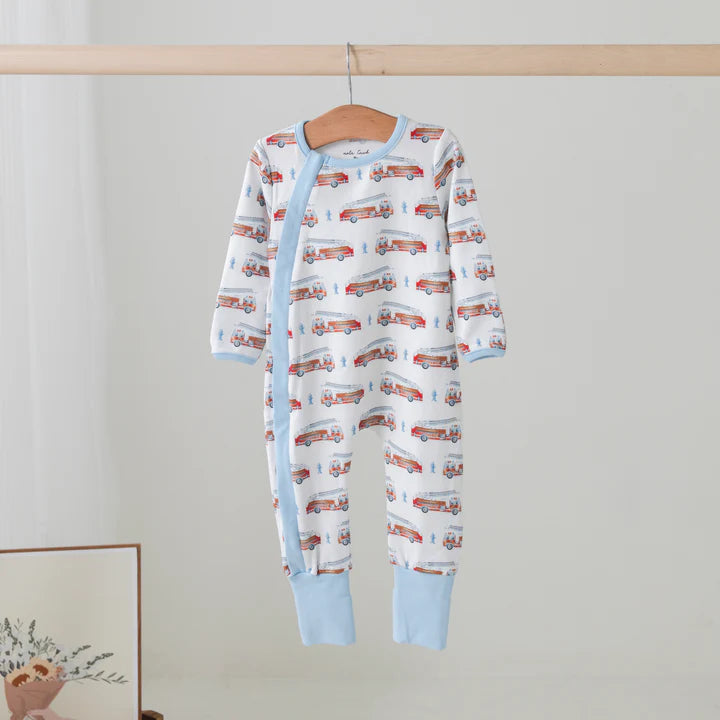 Heroes on Wheels Organic Cotton Pajama Set, Zip-Up